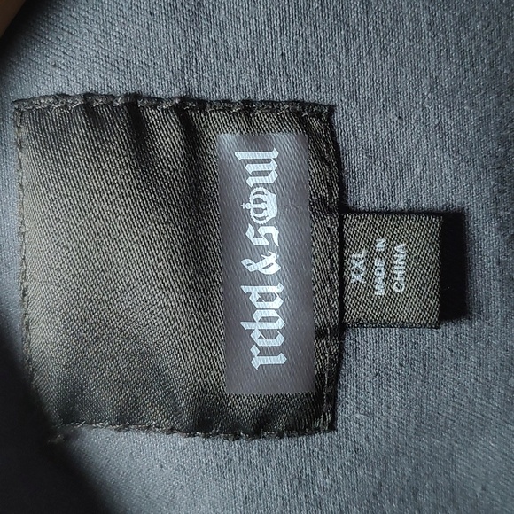 Women's REBEL & SOUL New York Patch Dark Gray Full Zip/Button Jacket Sz XXL - Picture 8 of 8